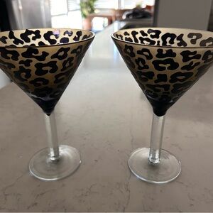 Leopard Print Martini Glasses